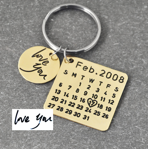 Personalized Calendar Keychain For Anniversary, Couples, Wedding & Engagement Gift - 50% Discount For New Couples
