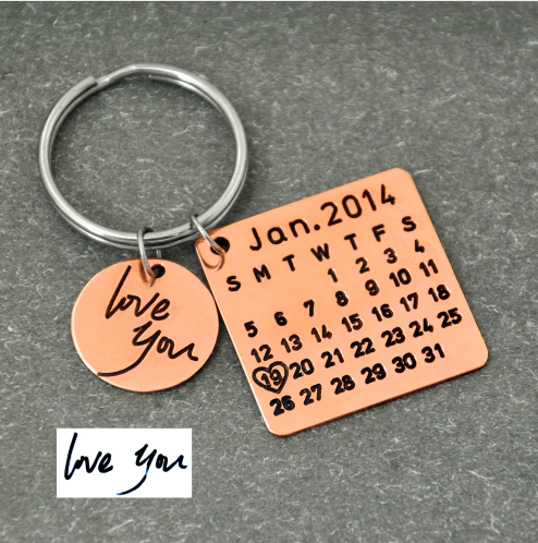 Personalized Calendar Keychain For Anniversary, Couples, Wedding & Engagement Gift - 50% Discount For New Couples