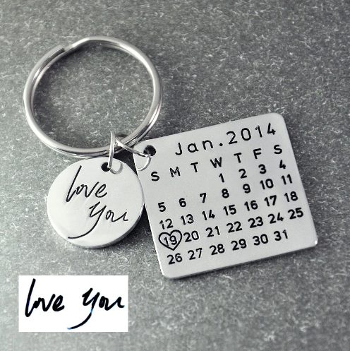 Personalized Calendar Keychain For Anniversary, Couples, Wedding & Engagement Gift - 50% Discount For New Couples
