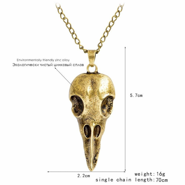 Nordic Viking Raven skull Pendant Necklace For Halloween- Upto 50% Discount For Halloween