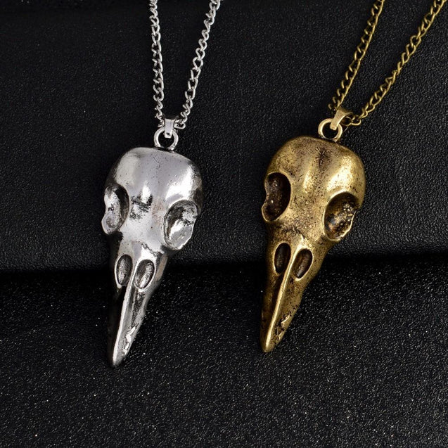 Nordic Viking Raven skull Pendant Necklace For Halloween- Upto 50% Discount For Halloween