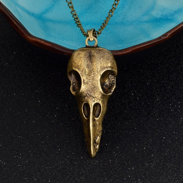 Nordic Viking Raven skull Pendant Necklace For Halloween- Upto 50% Discount For Halloween