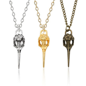 Halloween Woodpecker Raven Bird Skeleton Necklace For Women / Men. - Upto 50% Discount For Halloween