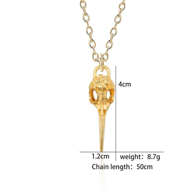 Halloween Woodpecker Raven Bird Skeleton Necklace For Women / Men. - Upto 50% Discount For Halloween
