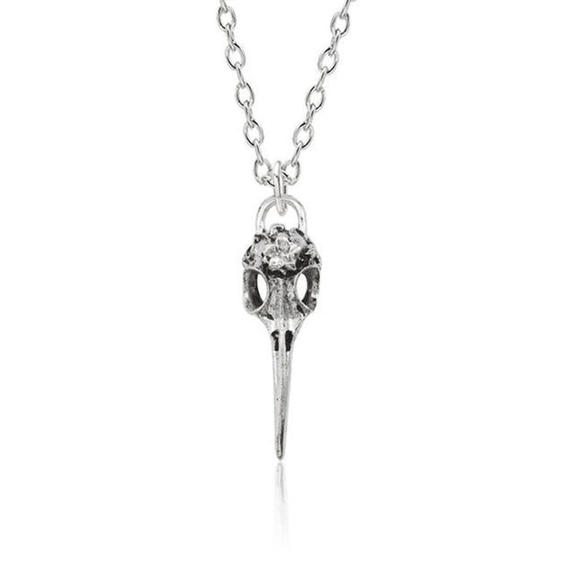 Halloween Woodpecker Raven Bird Skeleton Necklace For Women / Men. - Upto 50% Discount For Halloween