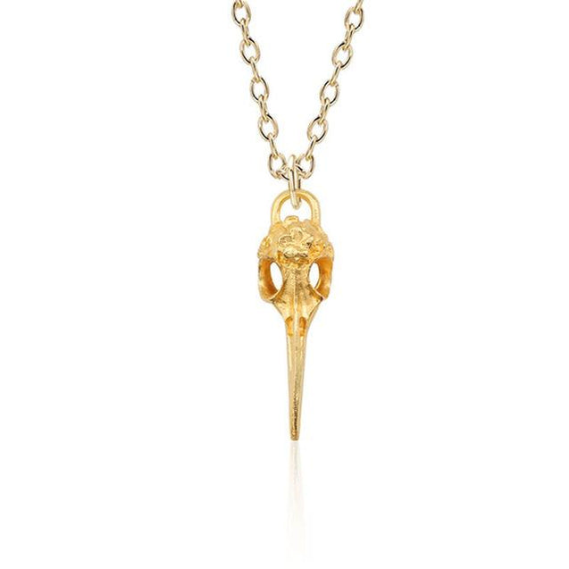 Halloween Woodpecker Raven Bird Skeleton Necklace For Women / Men. - Upto 50% Discount For Halloween
